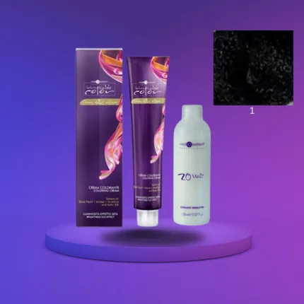 Hair Company Inimitable Color Cream 1 Black 100ml + 20 Vol. (6%) Oxidant Emulsion