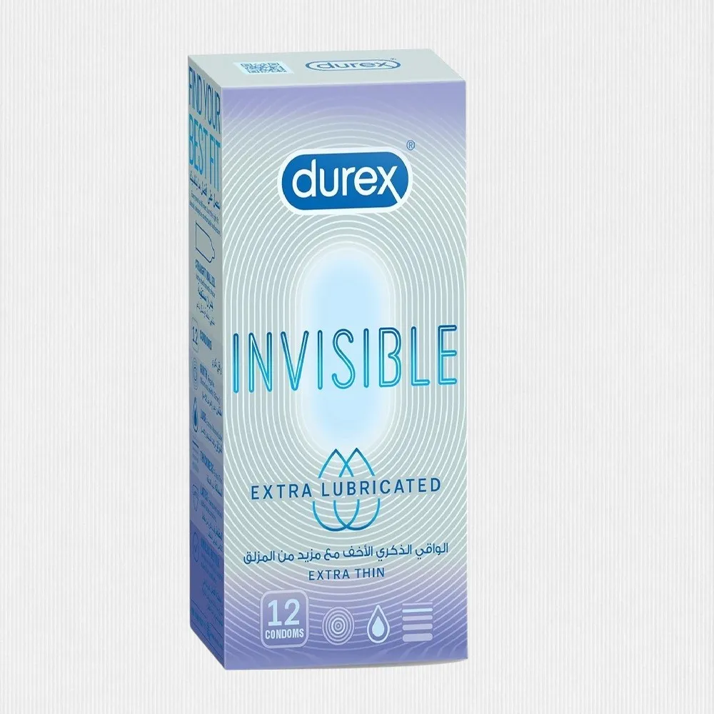 101065-1.webp Durex Invisible Lubricated Extra Thin 12s - Image 1
