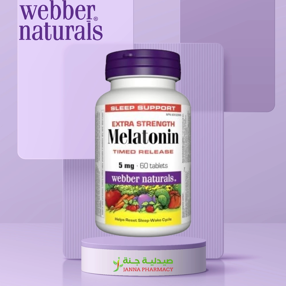 102456.webp Webber Naturals Melatonin 5mg Timed Release 60 tabs - Image 1