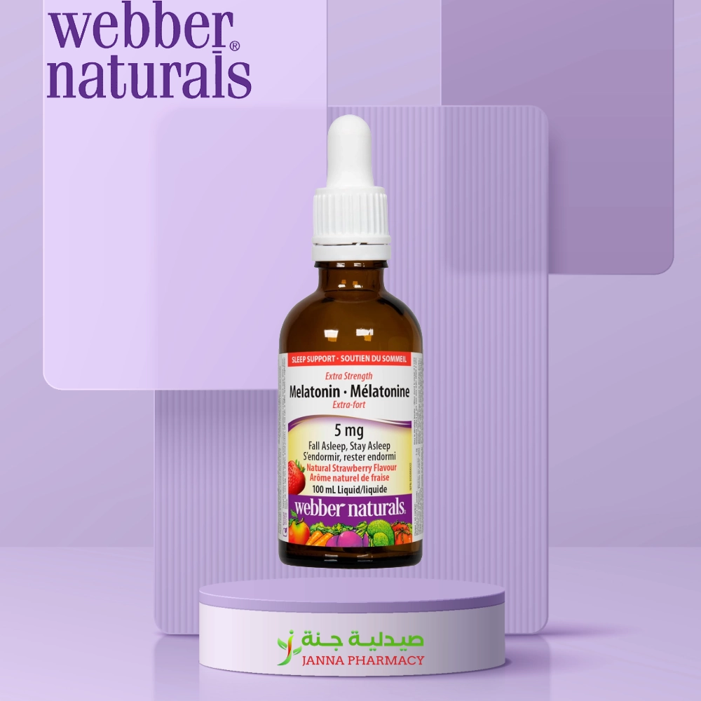 102457.webp Webber Naturals Melatonin 5mg Liquid 100ml - Image 1