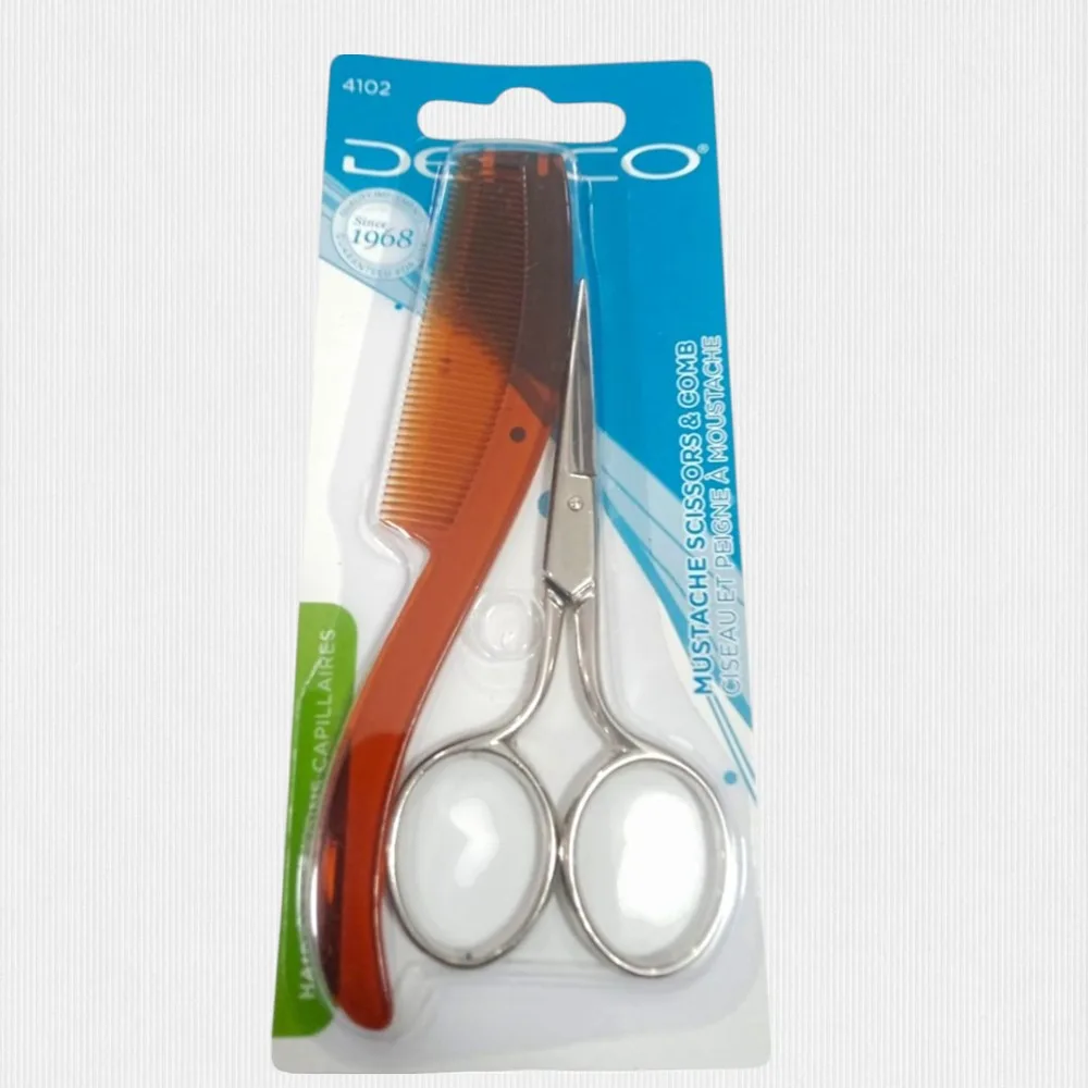 102488-1.jpg Denco Mustache Scissors & Comb 4102 - Image 1