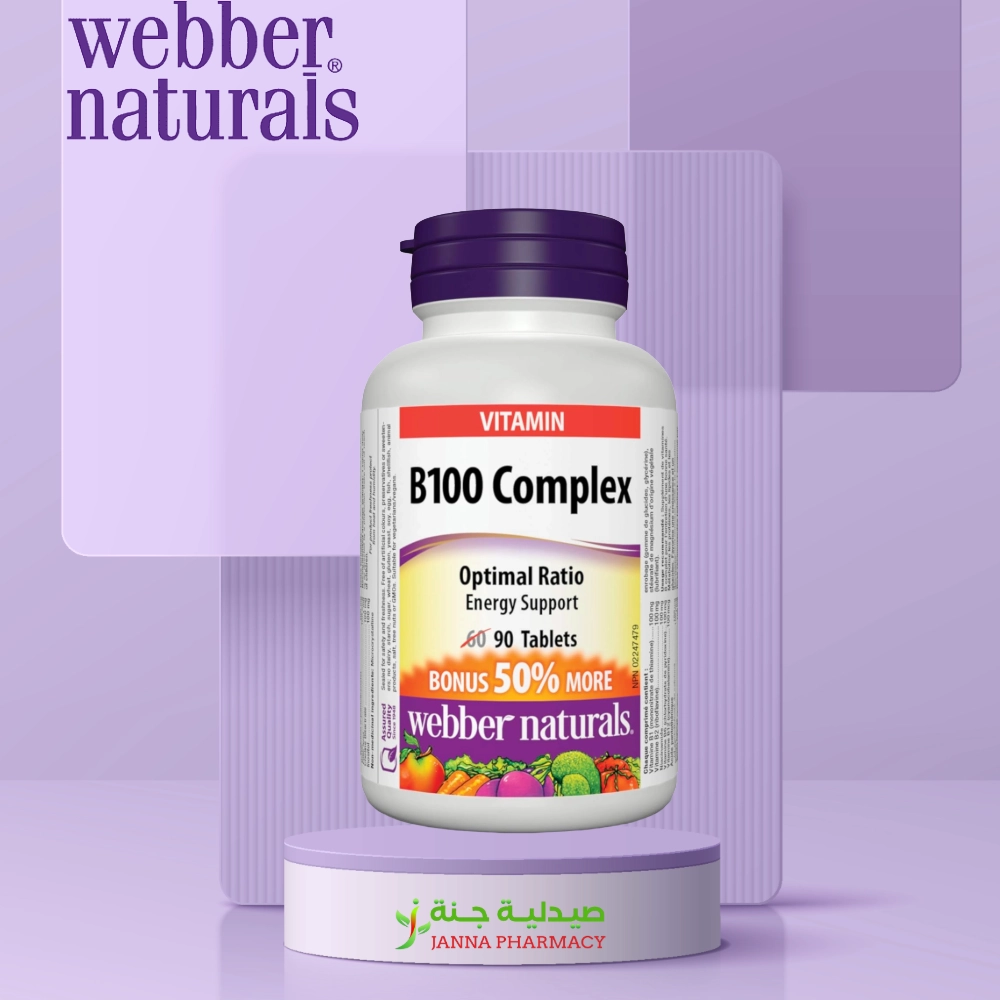 103952.webp Webber Naturals Complex B100 90 Tablets - Image 1