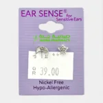 Ear Sense K4 Silver Encrusted Moon and Star Earrings