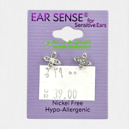 Ear Sense K5 Silver Encrusted Flower Studs