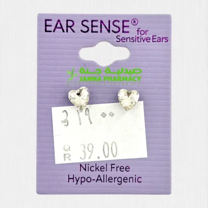 Ear Sense K6 Clear Crystal Heart Stud Earrings