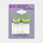 Ear Sense K7 Yellow/Green Butterfly Stud Earrings