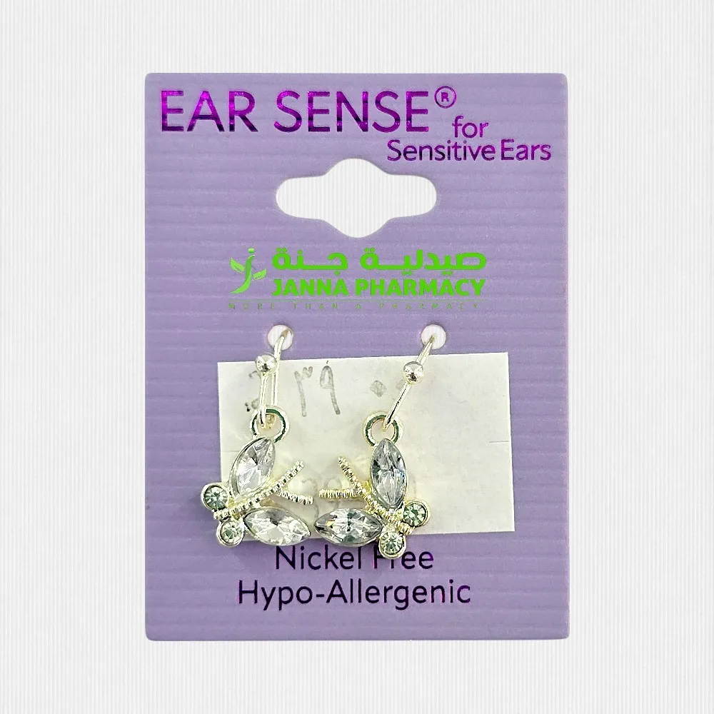 104711-1.webp Ear Sense K11 Clear Crystal Drop Earrings with Butterfly - Image 1