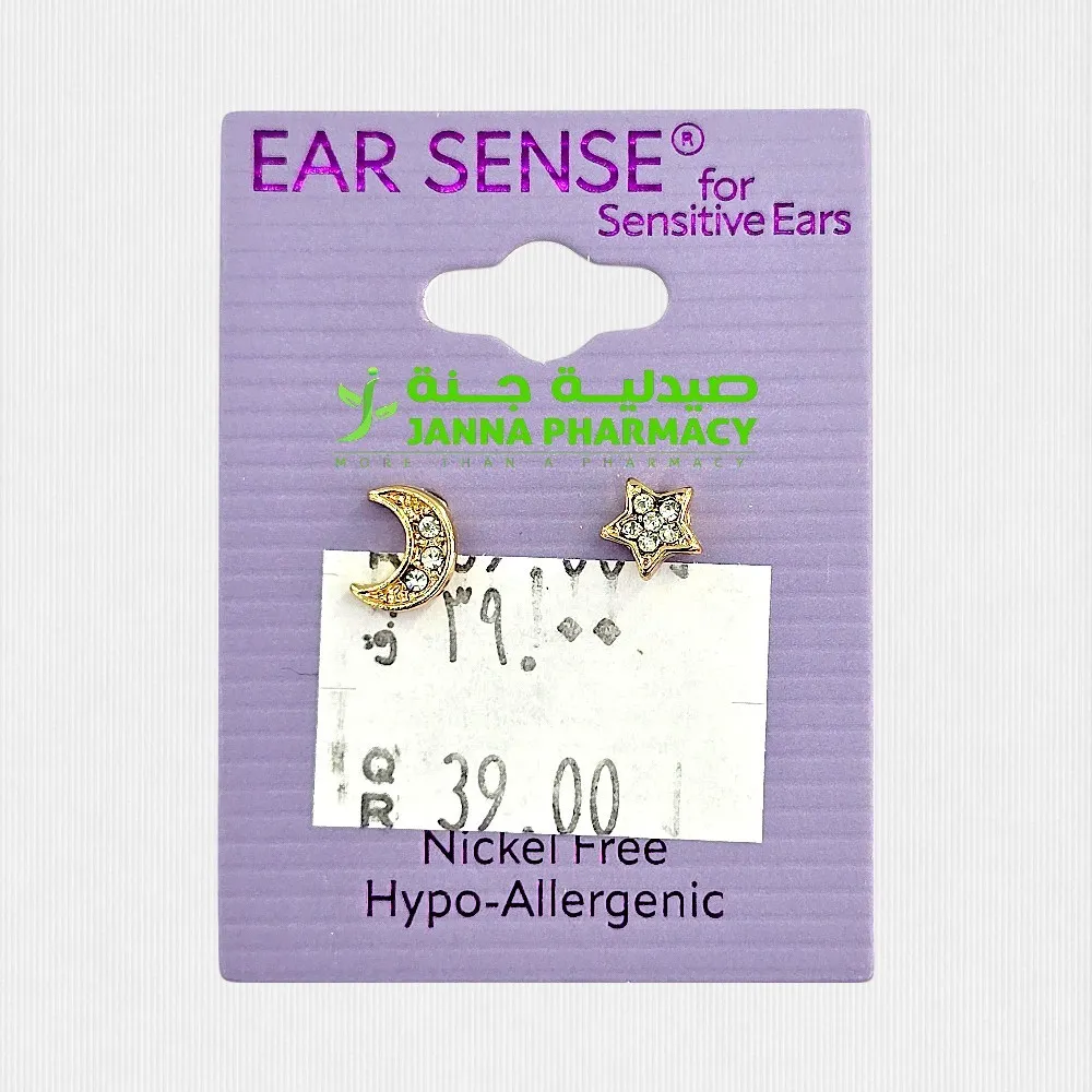 104729-1.webp Ear Sense K29 Gold Encrusted Moon and Star Earrings - Image 1