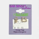Ear Sense K32 Gold Cat and Fish Bone Studs