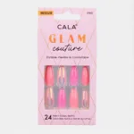 Cala-Glam Medium Coffin-Pink 24 Nail K-87867