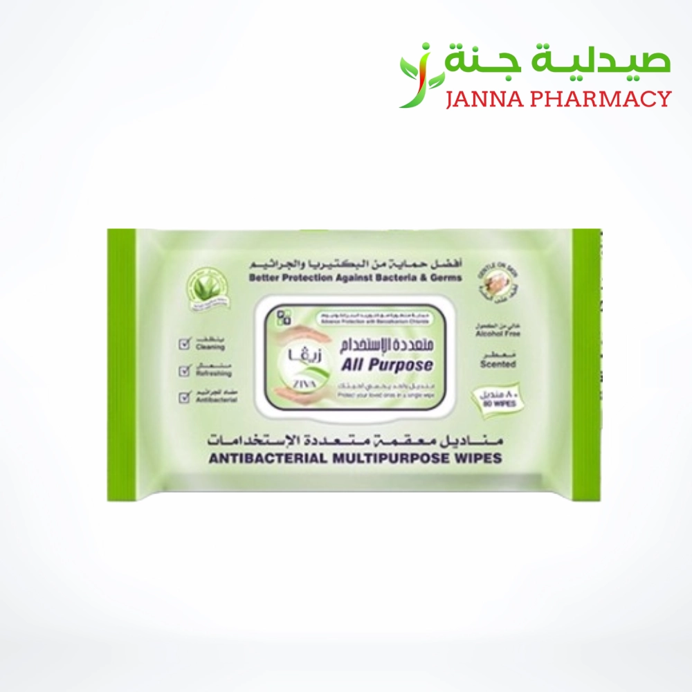 106351-1-1.webp Ziva Multipurpose Anti-Bacterial 66 Wipes - Image 1