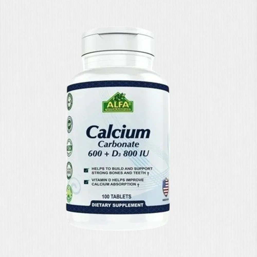 106477-1.jpg Alfa Calcium Carbonate 600+D3 800 Iu 100 Tab - Image 1