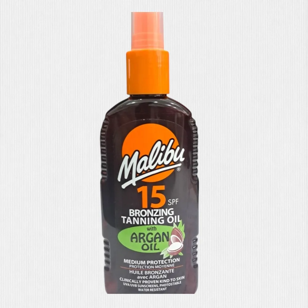 106657-1.jpg Malibu Spf 15 Bronzing Tanning Oil Argan Oil 200ml - Image 1