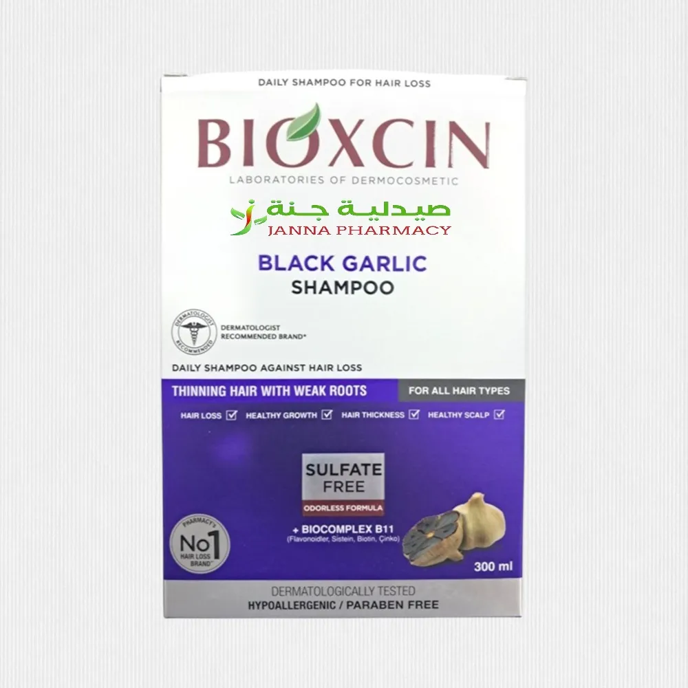 107455-1.webp Bioxcin Black Garlic Shampoo 300ml - Image 1