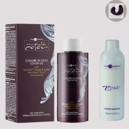 Hair Company Inimitable Color Oil 4.2 Medium Amethyst Chestnut 100ml+ 20 Vol. (6%) Oxidant Emulsion