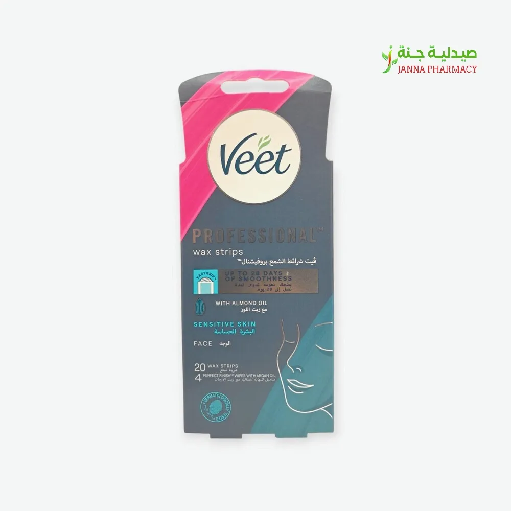 48370-Edited-1.webp Veet Wax Strips Face 20's+4wipes - Image 1