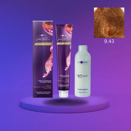 Hair Company Inimitable Color Cream 9.43 Golden Auburn Very Lt. Blonde 100ml+ 20 Vol. (6%) Oxidant Emulsion