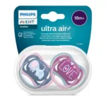 Philips Avent Ultra Air Pacifier 18M+Girl Deco X2