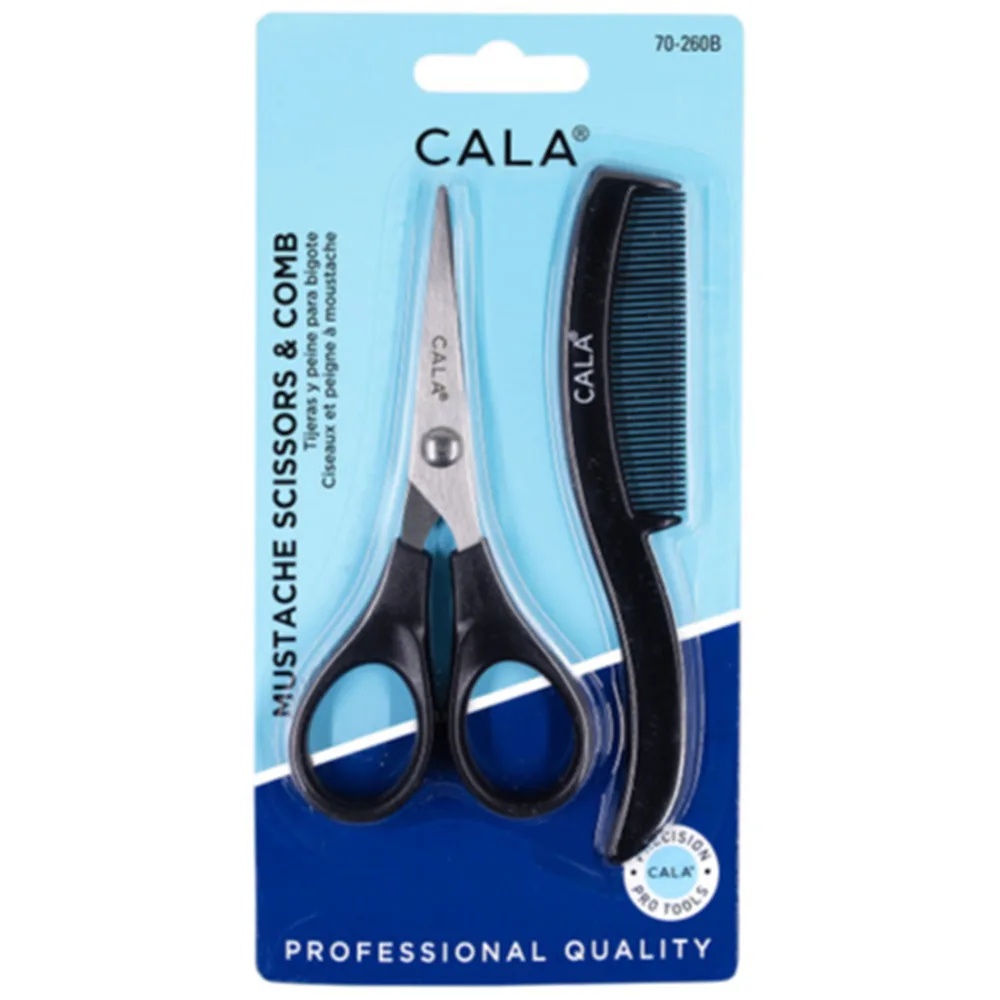 Cala-Mustache-Scissors-Comb-70-260B Cala Mustache Scissors & Comb 70-260B - Image 1