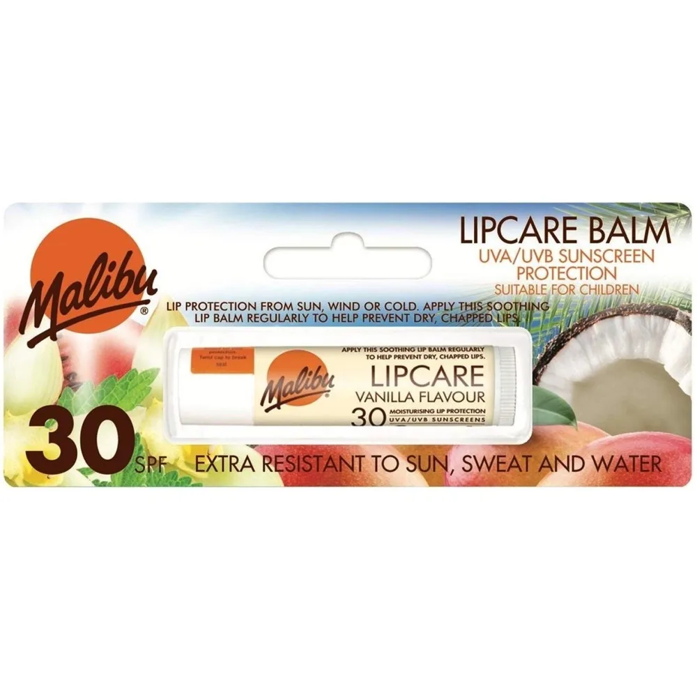 Malibu-Lipbalm-SPF30 Malibu Lip Care Balm Spf30 Vanilla Flavor 5g - Image 1