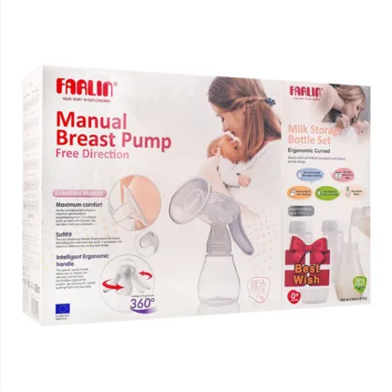 Farlin Manual Breast Pump Free Direction BF-640B + Milk Storage Bottle Set