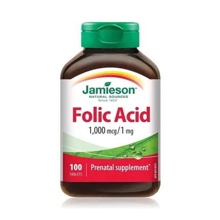 Jamieson Folic Acid 1000mcg/1mg Tab 100’s